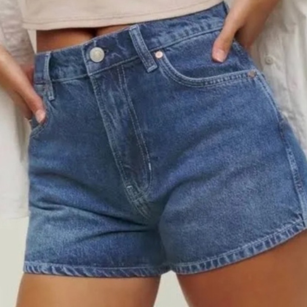 Reformation High Waist Denim Shorts in Blue